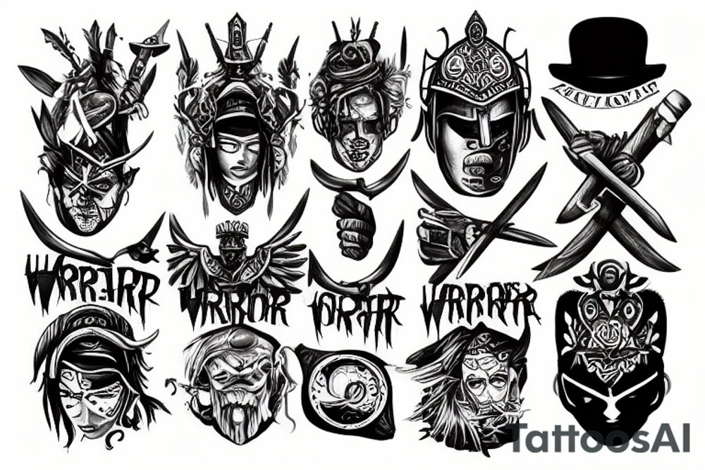 Warrior on the road tattoo idea