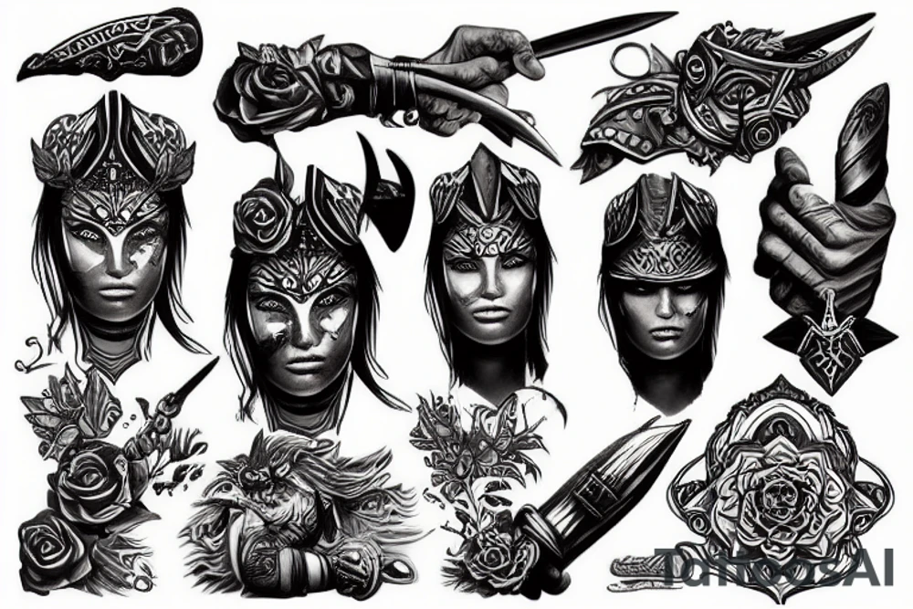 Warrior on the road tattoo idea