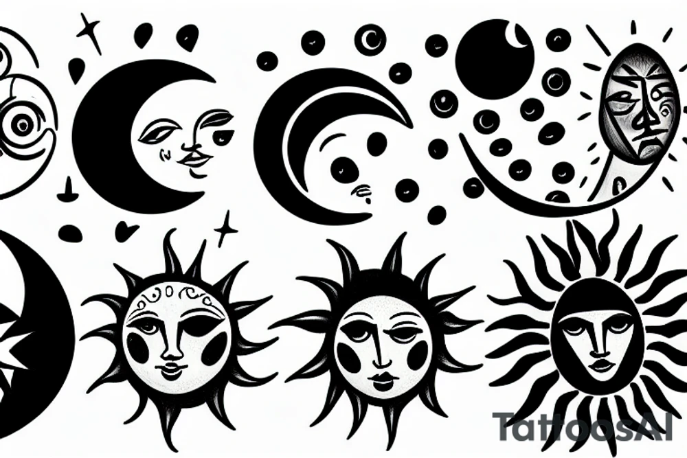 moon and sun tattoo idea