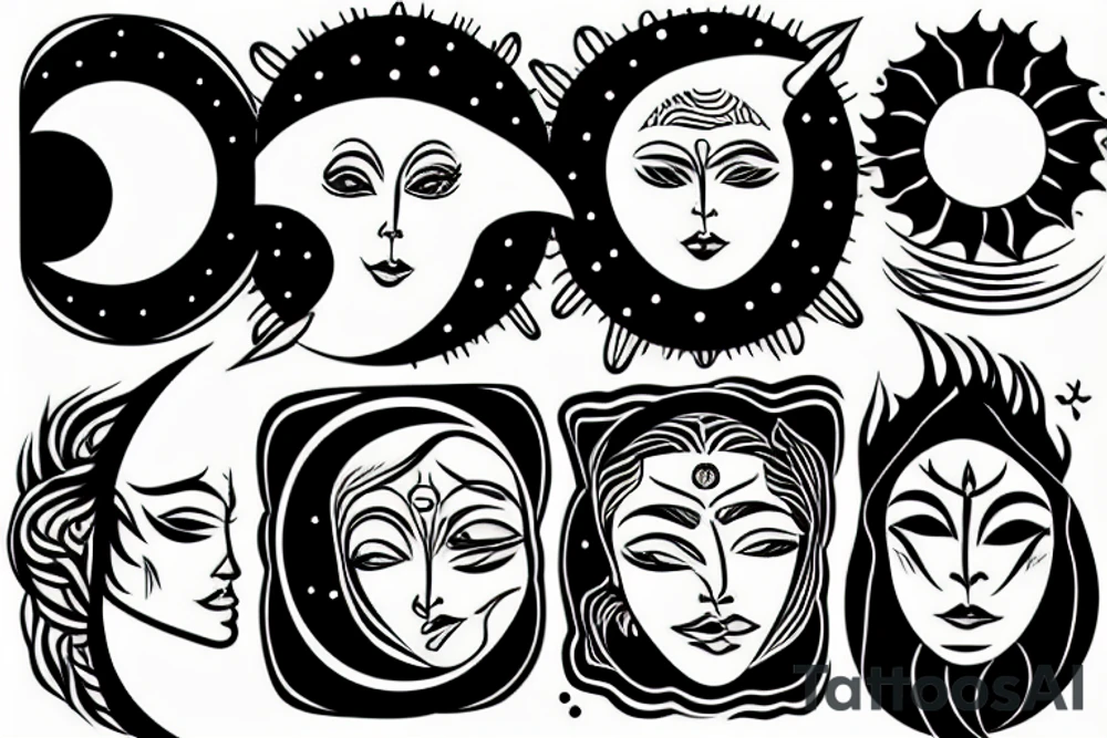 moon and sun tattoo idea