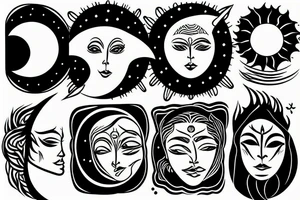 moon and sun tattoo idea