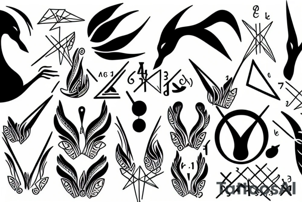 black swan and mathematics tattoo idea