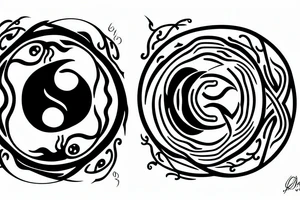 positive and negative sign representing yin and yang in live tattoo idea