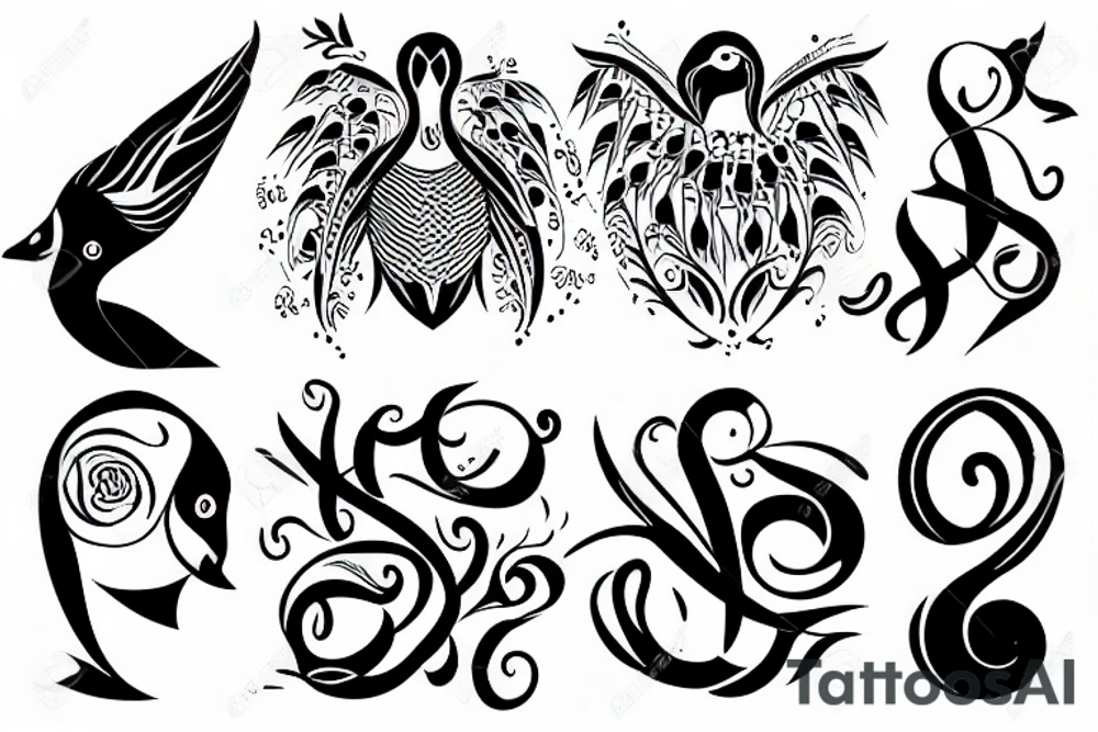 black swan and mathematics tattoo idea