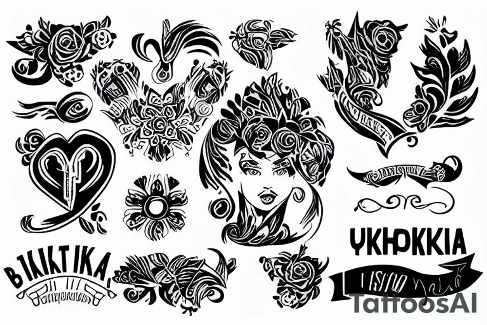 ukrainian tatoo with name Nika tattoo idea