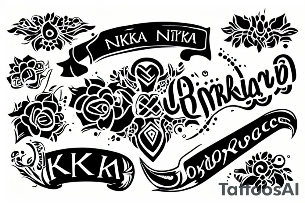 ukrainian tatoo with name Nika tattoo idea