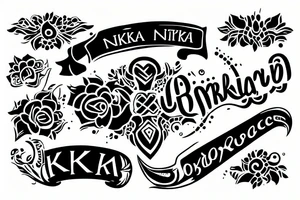 ukrainian tatoo with name Nika tattoo idea