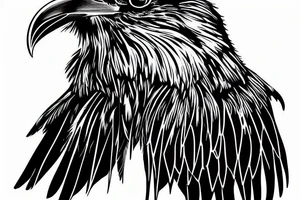A black raven seen from above tattoo idea