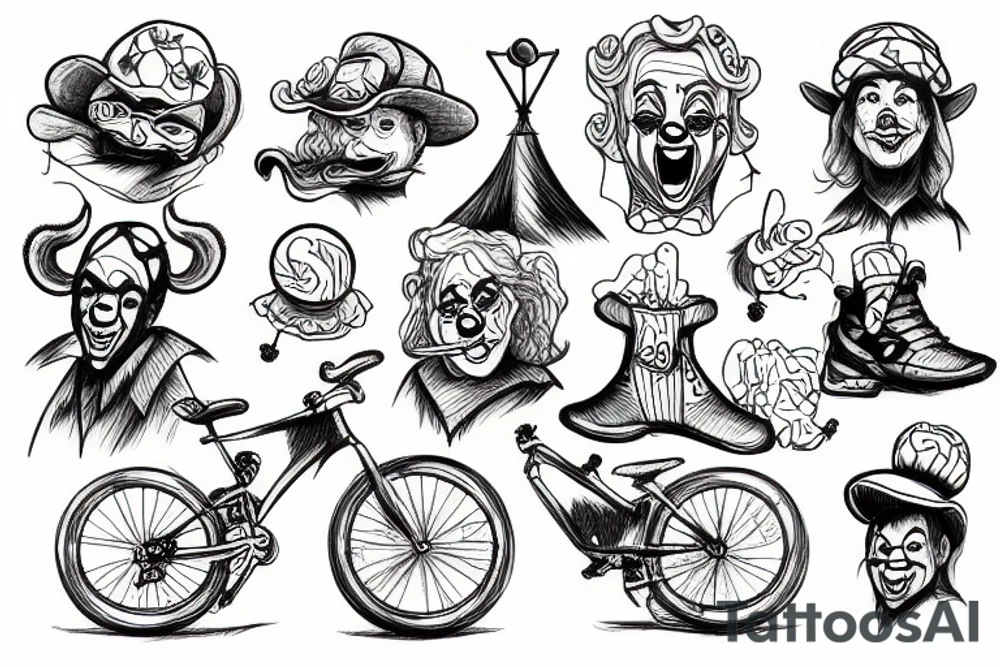 mountainbike  clown tattoo idea