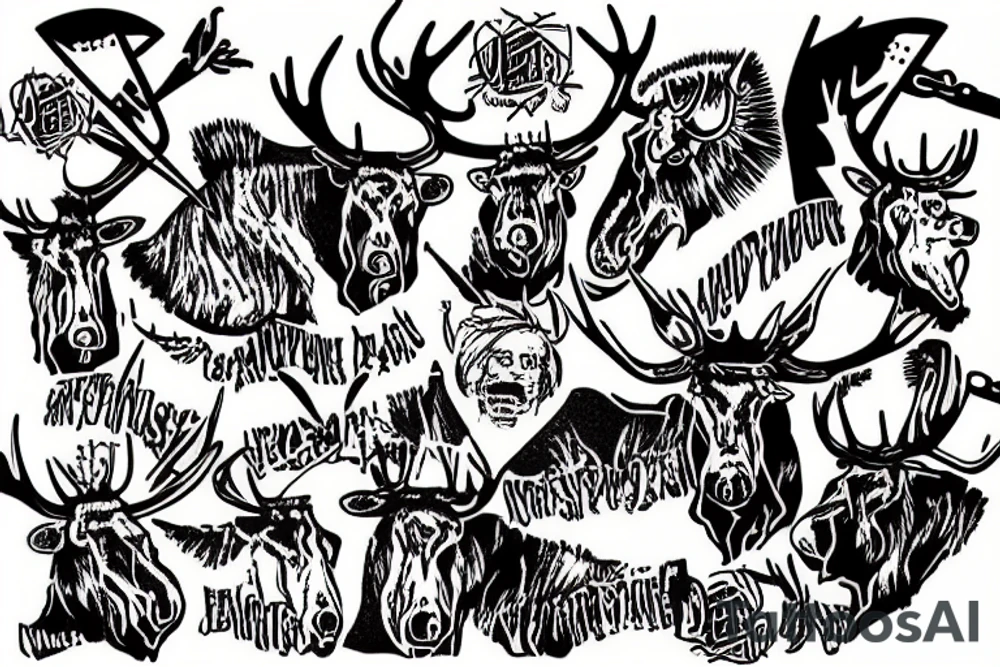 Bull moose anarchy tattoo idea