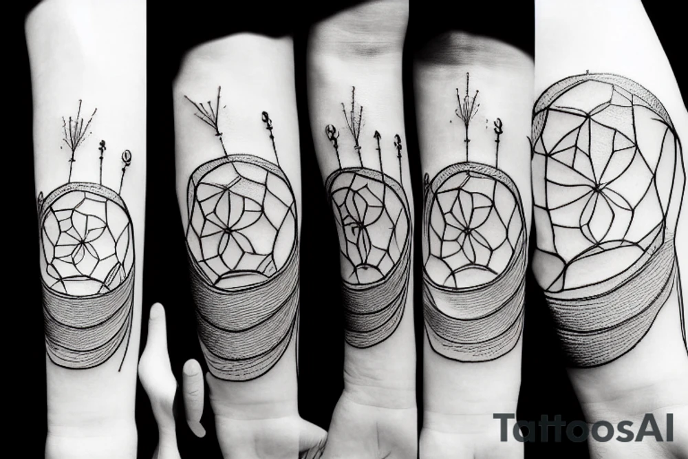 Minimalist, nature lover, Japan art, dreamcatcher tattoo idea