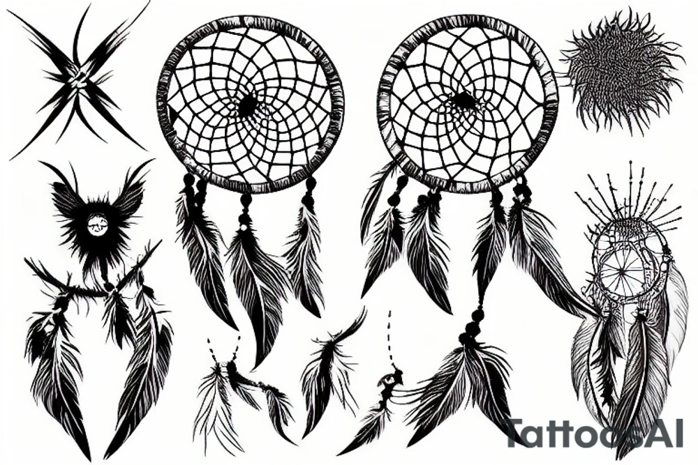 Minimalist, nature lover, Japan art, dreamcatcher tattoo idea