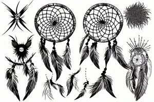 Minimalist, nature lover, Japan art, dreamcatcher tattoo idea