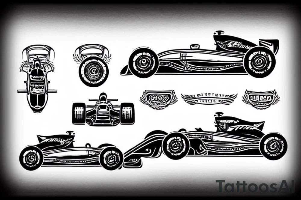 race car formula 1 tattoo idea