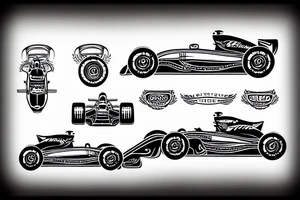 race car formula 1 tattoo idea