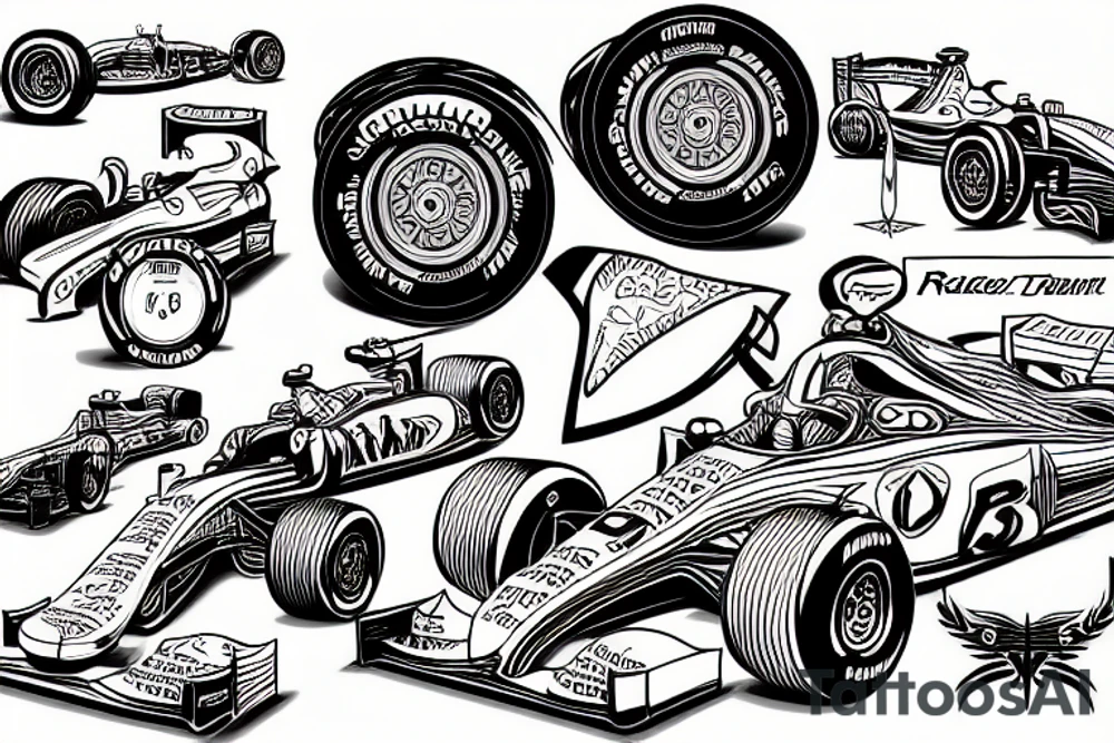 race car formula 1 tattoo idea