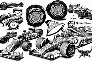race car formula 1 tattoo idea