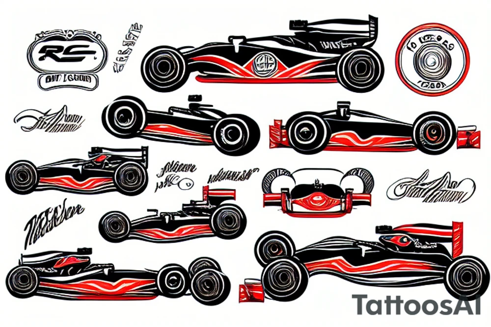 race car formula 1 tattoo idea