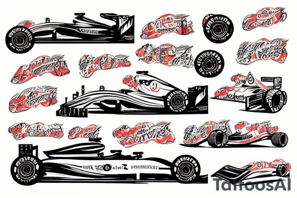 race car formula 1 tattoo idea