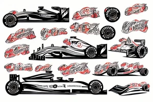 race car formula 1 tattoo idea