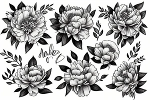 a bouquet of peonies tattoo idea