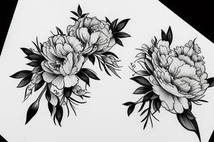 a bouquet of peonies tattoo idea