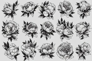 a bouquet of peonies tattoo idea
