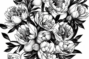 a bouquet of peonies tattoo idea