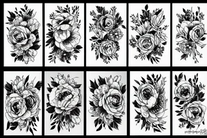 a bouquet of peonies tattoo idea