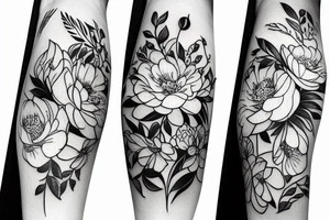 a bouquet of peonies tattoo idea
