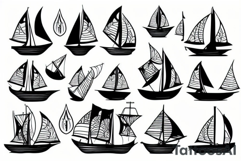 sailing boat tattoo idea