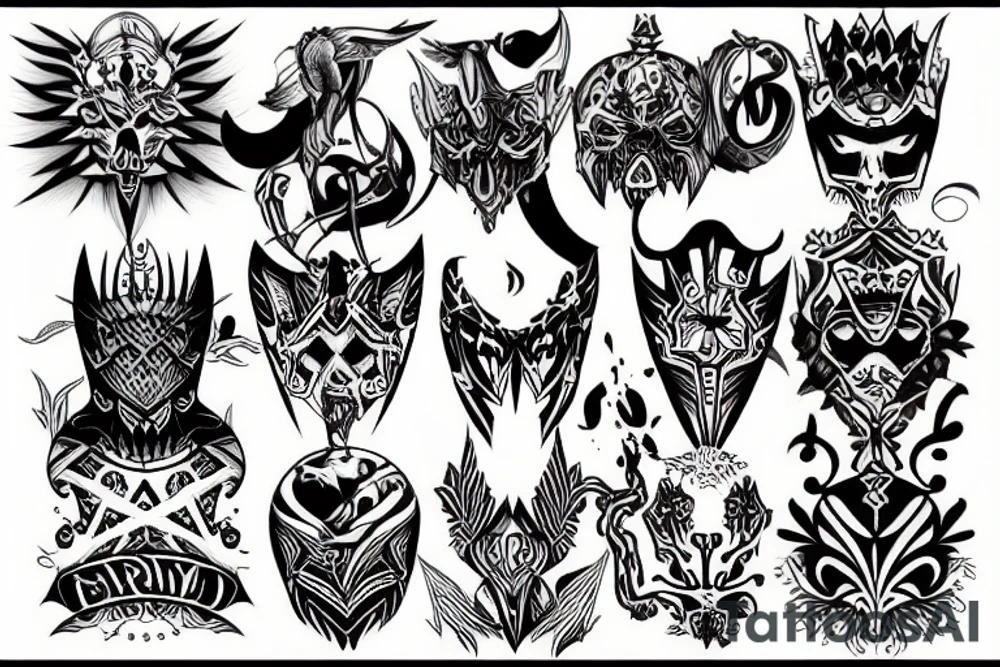 Black and white warrior tattoo tattoo idea
