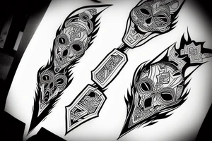 Black and white warrior tattoo tattoo idea