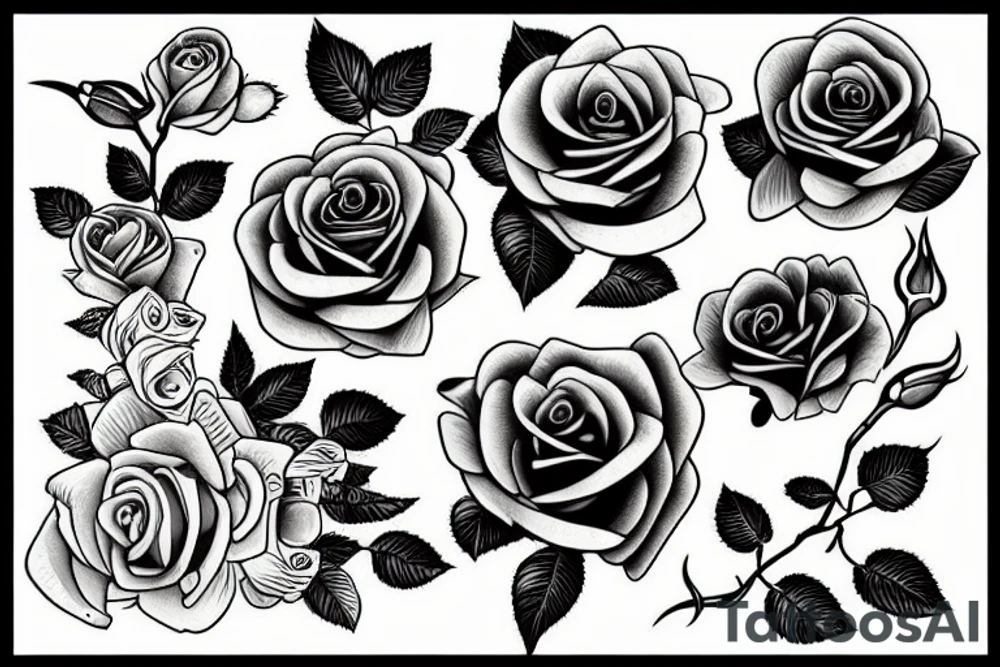 rose and bird tattoo idea