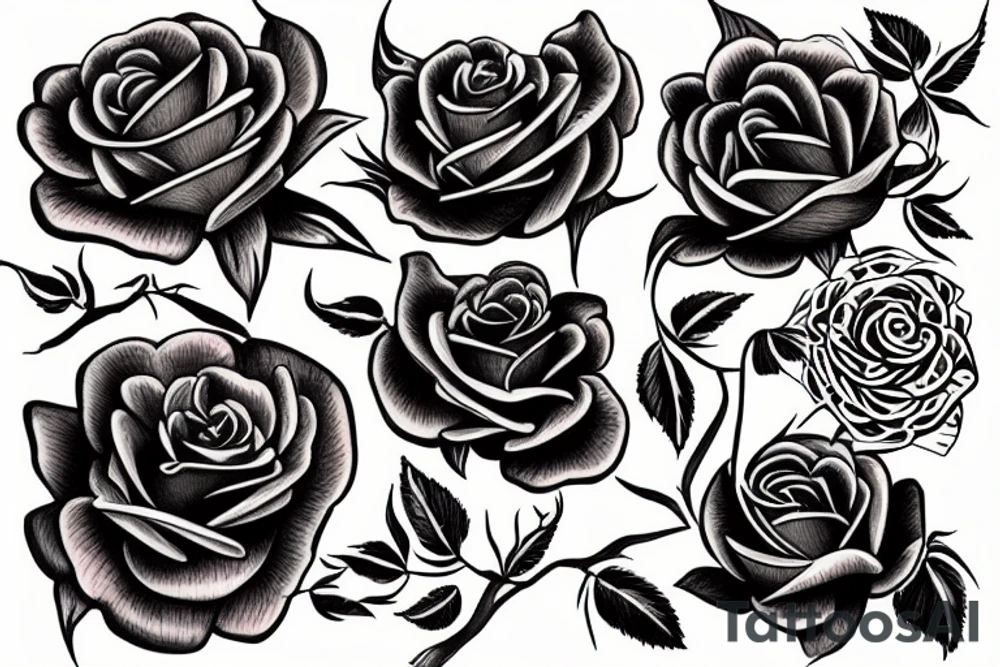 rose and bird tattoo idea
