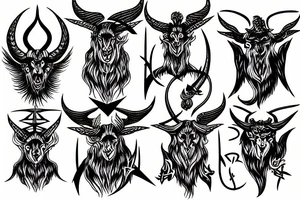 Burning sigil of Baphomet tattoo idea