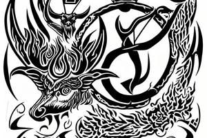 Burning sigil of Baphomet tattoo idea