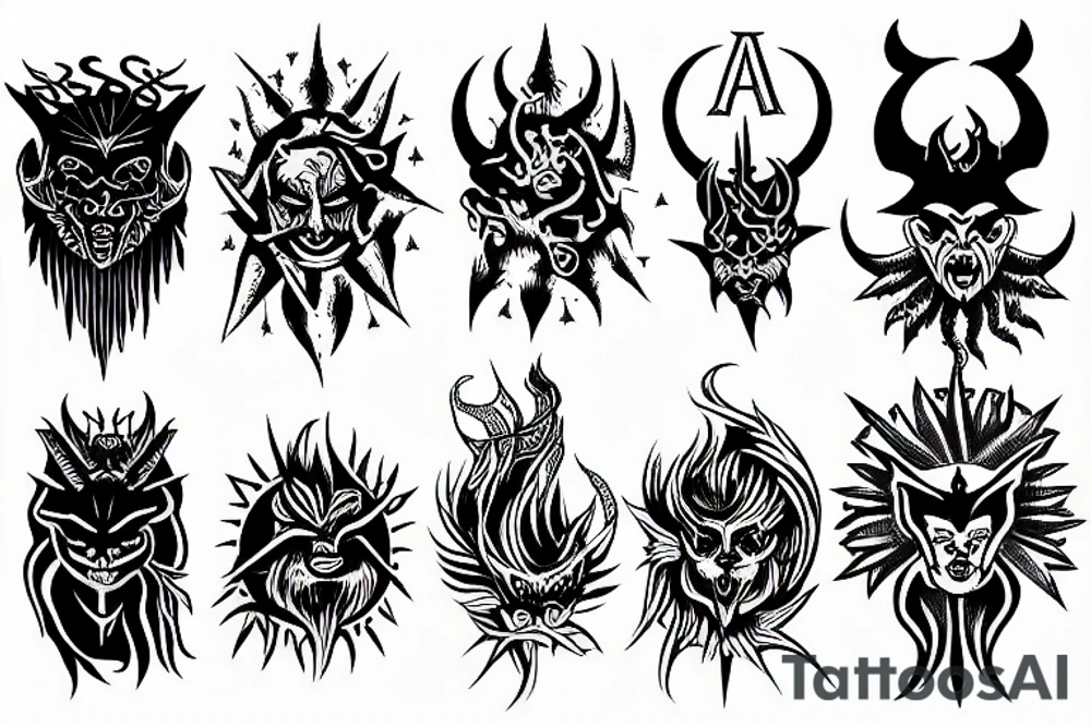 Satanic sun tattoo idea