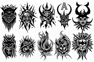 Satanic sun tattoo idea