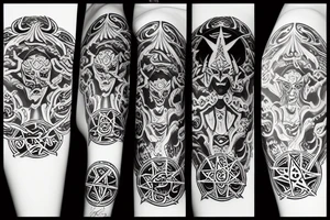 Satanic sun tattoo idea