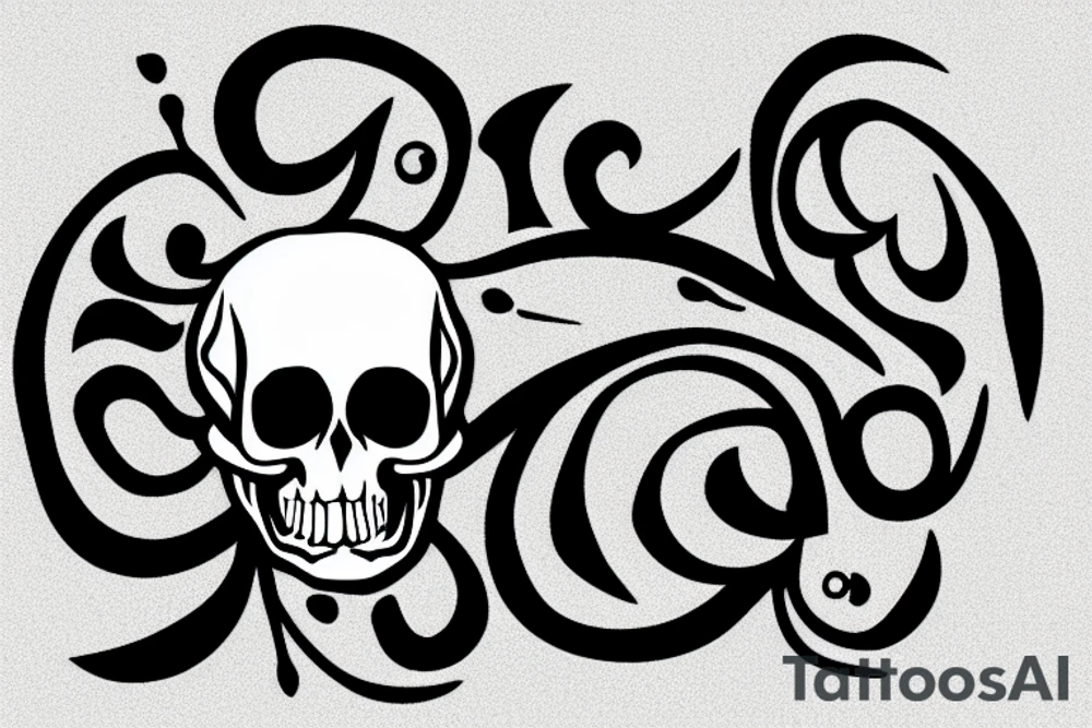 Lambda sign on a skull. tattoo idea