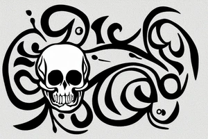 Lambda sign on a skull. tattoo idea
