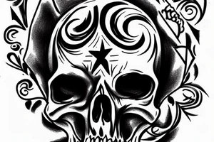 Lambda sign on a skull. tattoo idea