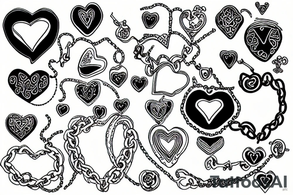 heart chain tattoo idea