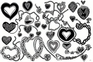 heart chain tattoo idea