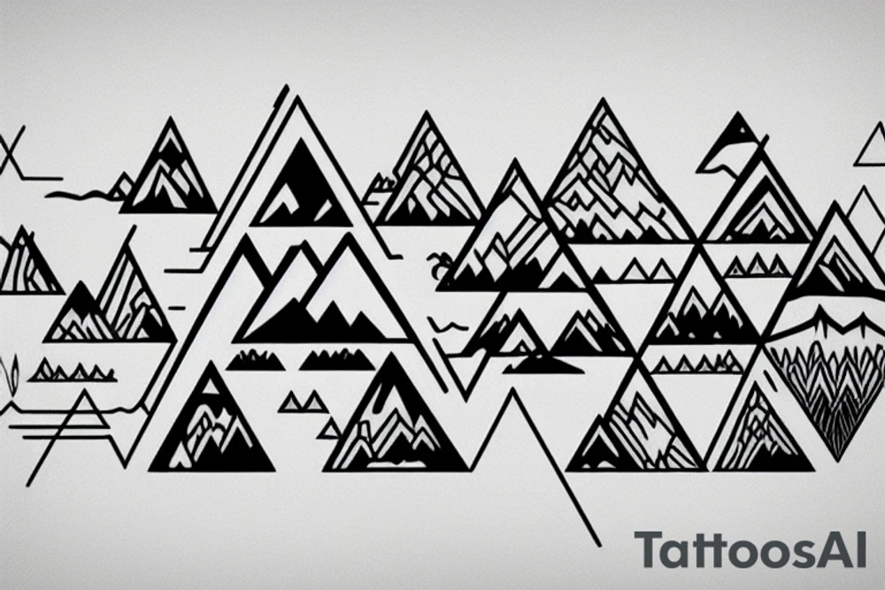 mountains mirrored into triangles tattoo idea
