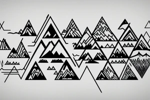 mountains mirrored into triangles tattoo idea