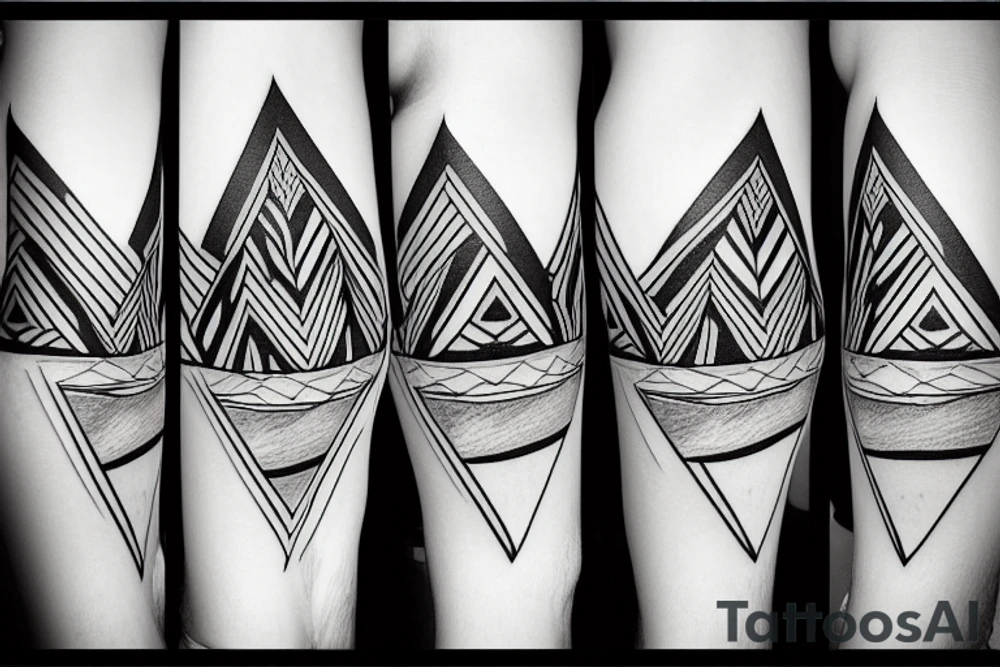 mountains mirrored into triangles tattoo idea
