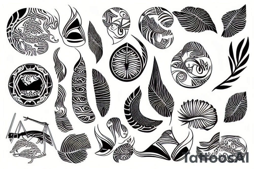winding river in a tropical jungle tattoo idea