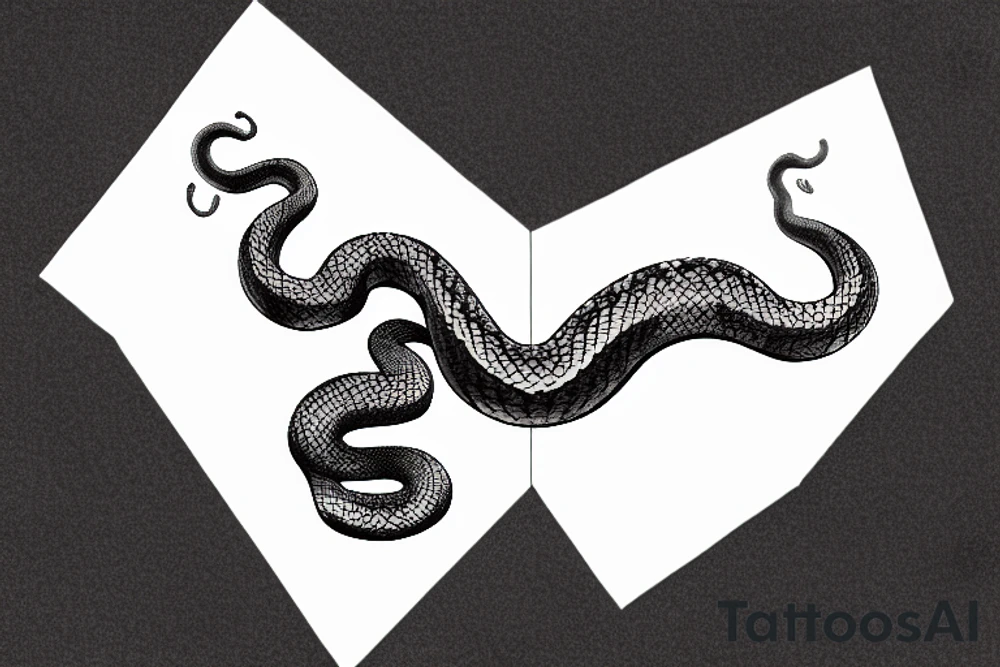 A snake surrounding a flower tattoo idea